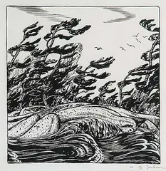 A. Y. Jackson, Lake Superior, 1925, relief print on paper