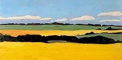 Katherine Lakeman, Canola Summer, 2001, acrylic on wood board