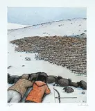 William Kurelek, Stalking Migrating Caribou #114/300, 1975, photolithographic reproduction on paper
