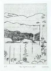 John Koerner, The Lighthouse [82] #AP, 1982, etching on paper
