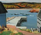 Anthony Law, Neil's Harbour - Cape Breton - Nova Scotia [Before the Disastrous Storm 24/25 October 1983], 1983, oil on wood board