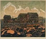 Agnes Bernice Fenwick Martin, East Coast #Artists Proof, colour lino block on paper