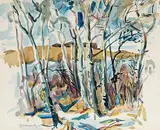 Untitled - Saskatchewan Landscape by Wynona Croft Mulcaster, 1977, watercolour on paper, sold Nov 2007