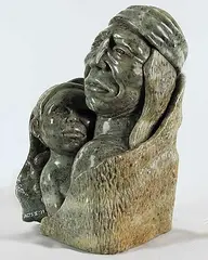 Acts II:39 [Mother and Child] by Clifford Pettman, green stone carving, sold Nov 2007