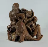 Clifford Pettman, Courtship, brown stone carving