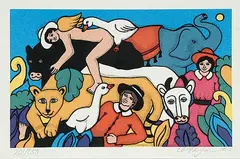 Elke Summers, Untitled - Fantasy Scene #201/250, colour silkscreen on paper
