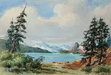 John Sugden Tempest, Dolomite L., watercolour on paper