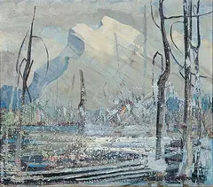 Ina D.D. Uhthoff, Beaverland, 1942, oil on canvas board