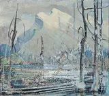 Ina D.D. Uhthoff, Beaverland, 1942, oil on canvas board