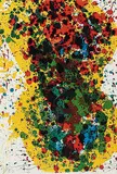 Walasse Ting, Untitled - Abstract in Red, Green and Yellow #23/50, 1969, colour lithograph on paper