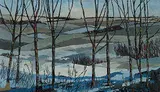 Joan Van Belkum, Snow Fields, 1963, oil on wood board