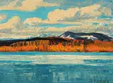 Rudolf Anton Messner, Lake Nimpo, 1958, oil on hard board