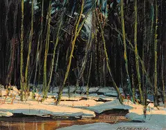 Rudolf Anton Messner, Vedder River, 1970, oil on hard board