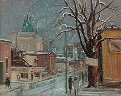 Rudolf Anton Messner, Vancouver, Howe St., 1963, oil on hard board