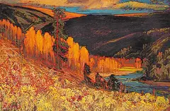 Rudolf Anton Messner, Nichola Valley, Autumn, B.C., 1970, oil on wood board