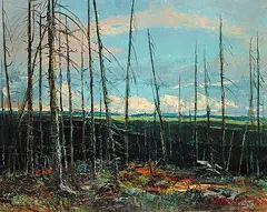 Rudolf Anton Messner, Canadian Forest, 1954, oil on hard board