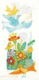 Judith Bledsoe, An Exaltation of Larks #242/300, colour lithograph on paper