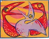 Vivian Lindoe, Squabble, colour silkscreen on paper