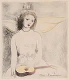 Marie Laurencin, Untitled - Jeune Fille A La Guitare, hand coloured etching on paper