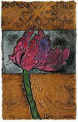 Nixie Barton, Jewel Tulip, mixed media on paper