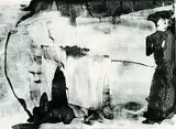 Maxwell Bennett Bates, The Lady in The Black Brocade Gown, 1978, ink and watercolour on paper