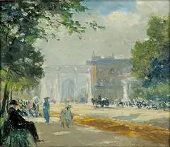 Frederic Marlett Bell-Smith, Hyde Park London, Eng., oil on paper board