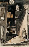 Fritz Brandtner, Street Scene, Montreal, 1934, 1934, ink on paper
