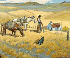 Cecil Broadhurst, Untitled - The School House, oil on hard board