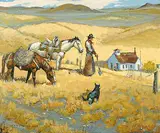 Cecil Broadhurst, Untitled - The School House, oil on hard board