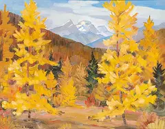Annora Brown, Untitled - Autumn in the Mountains, oil on canvas board
