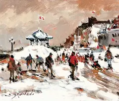 Quebec Terrace Dufferin by Serge Brunoni, acrylic on canvas, sold Apr 2007