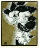 Franklin Carmichael, Snowberry, colour wood block on paper