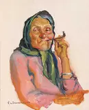 Nicholas Raphael de Grandmaison, Untitled - Lady with a Pipe