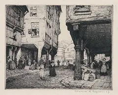Clarence Gagnon, Rue des Cordeliers, 1907, etching on paper