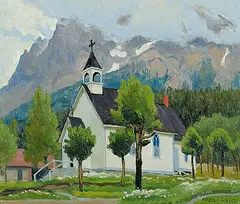 Mt. Stephen, 1943 by Frederick Stanley Haines, 1943, oil on wood board, sold Apr 2007