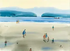 Colin D. Graham, Clam Diggers, 1991, watercolour on paper