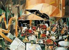 Colette Hebert, Waiting for the Maestro, 1987, oil on canvas