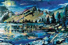 Scott Kelly, Untitled - Moon Shadow, acrylic on hard board