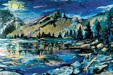 Scott Kelly, Untitled - Moon Shadow, acrylic on hard board