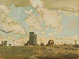 Sky Over Ryley, Alt. by Robert F.M. McInnis, 1987, oil on hard board, sold Apr 2007