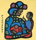 Norval Morrisseau, Untitled - Mother with Two Children