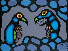 Norval Morrisseau, Spiritual Guides Conflicting, 1979, acrylic on canvas