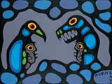 Norval Morrisseau, Spiritual Guides Conflicting, 1979, acrylic on canvas