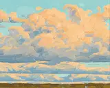 William James Parker, Orange Cloud, oil on wood board