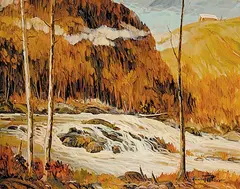 Jacques Poirier, Chutes pen St. Maurice, oil on canvas