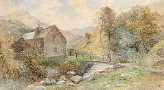 William Raphael, At Bringlass ... Cardigan Bay, watercolour on paper