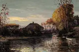 George Horne Russell, Untitled - Water Reflection at Twilight, 1914, oil on canvas