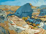Margaret Shelton, Horseshoe Canyon, oil on paper board