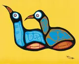 Roy Thomas, Untitled - Two Birds, 1978, acrylic on paper board