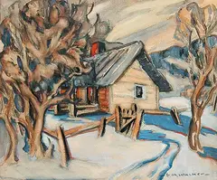Ella May Walker, Warden's Cabin Jasper, 1935, 1935, watercolour on paper